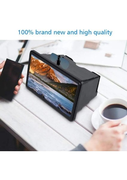 B 8.5 ''cep Telefonu Ekran Büyüteç 1.5x 3D Stereoskopik Masaüstü Abs Akıllı Telefon Amplifikatör Hd Amplifikatör Masa Film Video Standı (Yurt Dışından) indirimleri