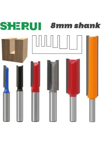 8X10X20 1 Adet 8mm Shank Yüksek Kaliteli Düz/dado Yönlendirici Bit Seti 12MM Çaplı Ahşap Kesme Aleti (Yurt Dışından)