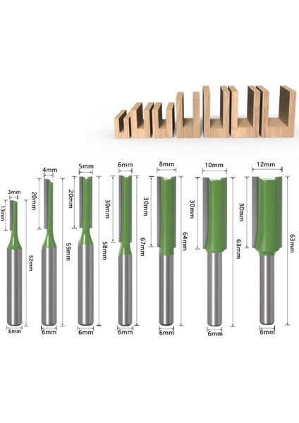02 1 Adet 1/4 "6.35MM 6mm Shank Freze Kesicisi Ahşap Oyma Saplı Tek, Çift Flüt Düz Bit Freze Kesicisi Tungsten Karbür (Yurt Dışından) modelleri