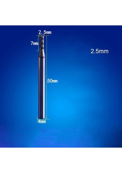 2.5mm Parmak Freze Kesme 4 Flüt Değirmen 1mm 1.5mm 2mm 2.5mm 3mm 4mm 5mm 6mm Alaşım Karbür Tungsten Çelik Freze Kesici Uç Değirmeni Metal (Yurt Dışından)