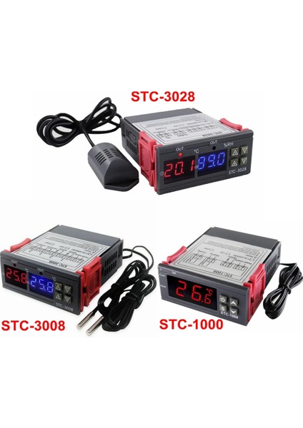 STC-1000 Dc 24V STC-1000 STC-3008 STC-3028 LED Dijital Sıcaklık Kontrol Cihazı Termostat Termoregülatör Inkübatör Röle Higrometre 12V 24V 220V (Yurt Dışından)