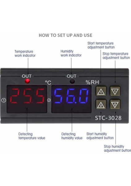 STC-1000 Dc 24V STC-1000 STC-3008 STC-3028 LED Dijital Sıcaklık Kontrol Cihazı Termostat Termoregülatör Inkübatör Röle Higrometre 12V 24V 220V (Yurt Dışından)