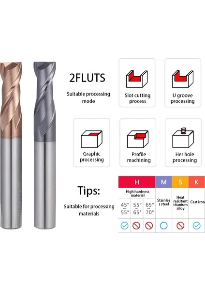 D6XD6X50 HRC50 2fluts Q.grt Karbür Frezeleme HRC50 55 65 Metal Karbür Parmak Freze 2 3 4 Kanal Kaplama Tungsten Çelik Kesme Freze Seti Parmak Frezeler (Yurt Dışından)