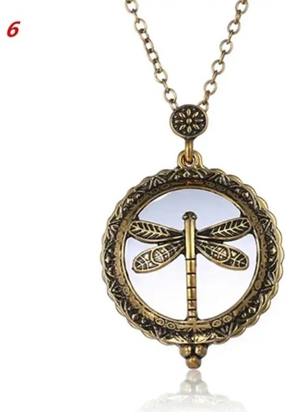 Stil 9 Retro Kolye Büyüteç Büyükanne Hediye Içi Boş Kolye Metal Büyüteç Kişilik Elbise Kolye (Yurt Dışından)