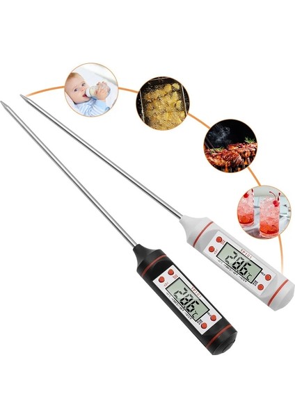 Beyaz Mutfak Dijital Barbekü Gıda Termometresi Et Kek Şeker Kızartma Izgara Yemek Ev Pişirme Termometre Ölçer Fırın Termometre Aracı (Yurt Dışından) fırsatları