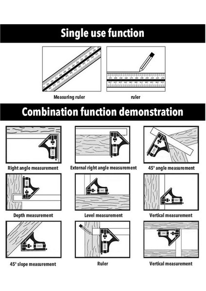 12 Inç Ayarlanabilir Kombinasyon Kare/dik Açı Cetvel 45/90 Derece Kabarcık Seviye Ölçer Ölçme Aletleri Ağaç Işleme Için (Yurt Dışından) fırsatları