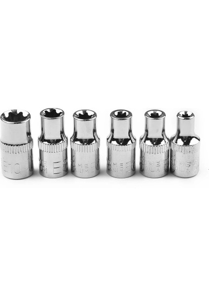 6 Adet Sürücü Prizler 1/4 Hex Shank Soket Uçları Dişi Soket Somun Seti Elektrikli Tornavida Kol Soket Spinner E E4 E5 E6 E7 E8 (Yurt Dışından)
