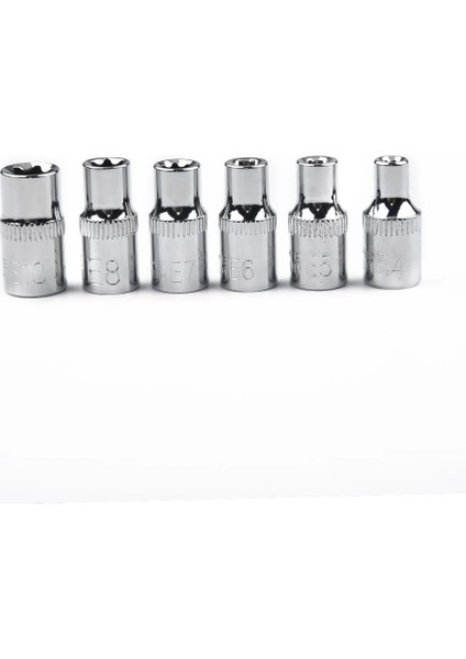 6 Adet Sürücü Prizler 1/4 Hex Shank Soket Uçları Dişi Soket Somun Seti Elektrikli Tornavida Kol Soket Spinner E E4 E5 E6 E7 E8 (Yurt Dışından)