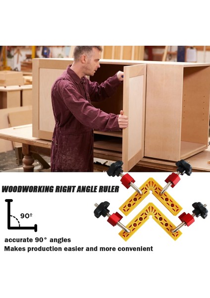 2 Adet Kırmızı Cetvel 100MM Ağaç Işleme Kare Köşe Sıkma Cetvel Sağ Açı Ahşap Ekleme 90 Derece L-Şekilli Yardımcı Fikstür Pozisyoner Klipleri (Yurt Dışından) indirimleri