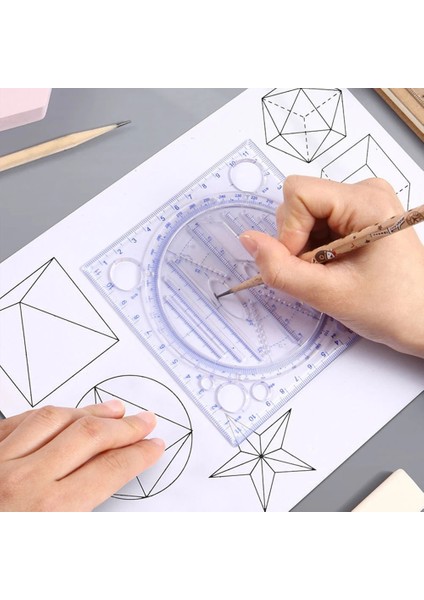 Siyah Dönebilen Çizim Cetveli Öğrenci Matematiksel Stereo Geometri Sanat Tasarım Şablonu (Yurt Dışından) modelleri