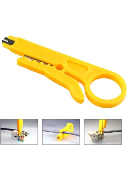 Sarı Pelacables Pequeño Pelacables Herramienta Pelacables Basit Çok Işlevli Pequeño Cuchillo Amarillo (Yurt Dışından)
