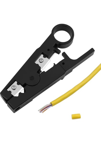 Siyah Çok Fonksiyonlu Elektrikli Sıyırma Bıçağı Pense Araçları Koaksiyel Kablo Tel Pense Kesici Çizgili Utp/stp RG59 Rg6 Rg7 RG11 (Yurt Dışından)