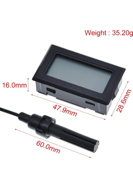 Siyah Mini LCD Dijital Termometre Higrometre Termostat Kapalı Uygun Sıcaklık Sensörü Nem Ölçer Ölçer Aletleri Probu (Yurt Dışından)