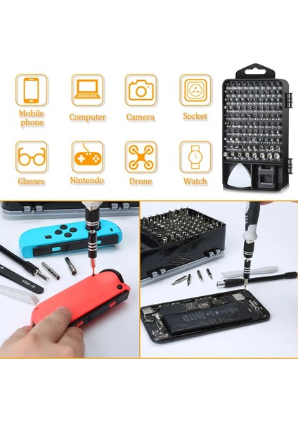 1 Adet 115 In 1 Hassas Tornavida Seti Manyetik Tornavida Uçları Cep Telefonu Pc Izle Bilgisayar Tamir Kiti Donanım Araçları (Yurt Dışından)