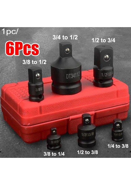 12TO38 Soket Dönüştürücü Adaptör Redüktör Seti 1/2 Ila 3/8 3/8 Ila 1/4 3/4 Ila 1/2 Darbe Soket Adaptörü Araba Bisiklet Için Garaj Tamir Aracı (Yurt Dışından)