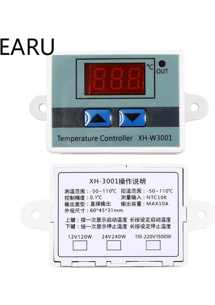 12V XH-W3001 10A Dijital Sıcaklık Kontrol Cihazı 12V, 24V, 220V Kaliteli Termal Regülatör LCD Ekranlı Termokupl Termostatı (Yurt Dışından) indirimleri