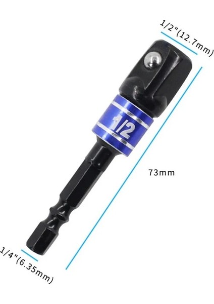 Balck 1-2 1 Adet 1/4 "3/8" 1/2 "anahtarı Soket Adaptörü Darbeli Sürücü Wirh Hex Shank Kare Soket Matkap Uçları Bar Uzatma El Aletleri (Yurt Dışından)