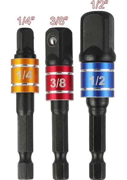 Balck 1-2 1 Adet 1/4 "3/8" 1/2 "anahtarı Soket Adaptörü Darbeli Sürücü Wirh Hex Shank Kare Soket Matkap Uçları Bar Uzatma El Aletleri (Yurt Dışından)