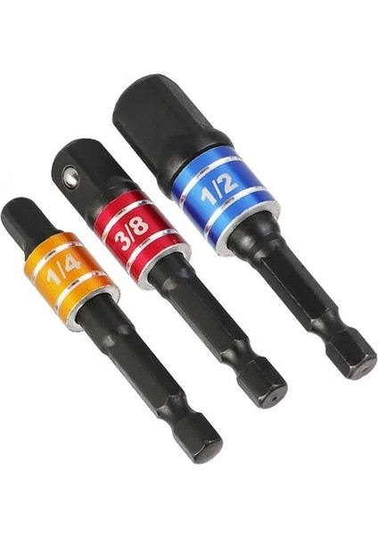 Balck 1-2 1 Adet 1/4 "3/8" 1/2 "anahtarı Soket Adaptörü Darbeli Sürücü Wirh Hex Shank Kare Soket Matkap Uçları Bar Uzatma El Aletleri (Yurt Dışından)