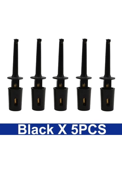 Siyah x 5 Adet 5 Adet Mini Tek Test Kanca Klip Test Probu Elektronik Test Için Ic Kapmak Büyük Yuvarlak Timsah Klip Kanca Testi Klip (Yurt Dışından)