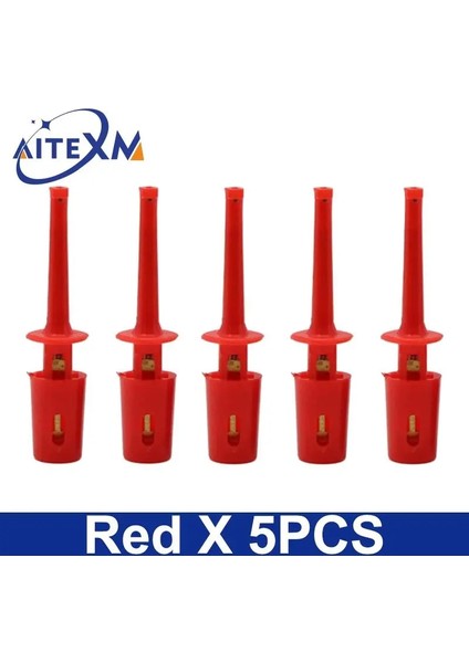 Siyah x 5 Adet 5 Adet Mini Tek Test Kanca Klip Test Probu Elektronik Test Için Ic Kapmak Büyük Yuvarlak Timsah Klip Kanca Testi Klip (Yurt Dışından)