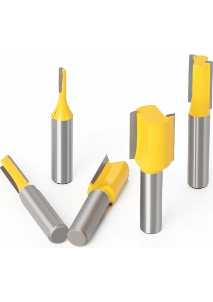 8X12.7 5 Adet 8mm Shank Düz Ağaç Işleme Yönlendirici Bit Seti Marangoz Freze Kesici 3/6/10/12/16MM Kesme Çapı (Yurt Dışından) fırsatları