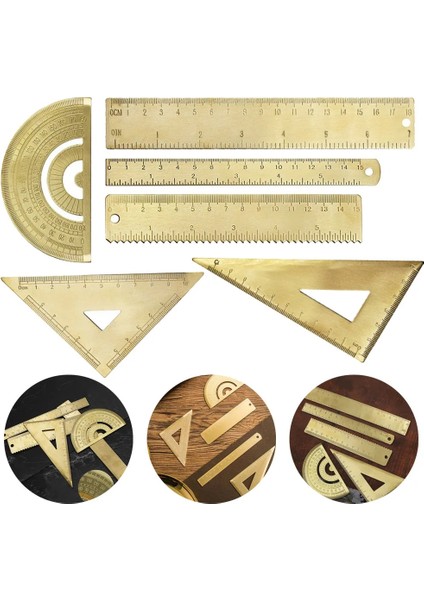 C 6 In 1 Mini Cetvel Pirinç Üçgen Düz Cetvel Iletki Ölçü Aletleri Ofis Okul Için Çok Fonksiyonlu Haritacılık Cetvel (Yurt Dışından) fiyatları