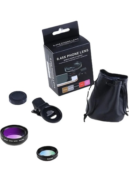 Bilgelik Siyah 2023 Yeni 2'si 1 Arada Evrensel Telefon Lensi 0,45X Ultra Geniş Açı 12,5x Makro Hd Kamera Lensi (Yurt Dışından) modelleri