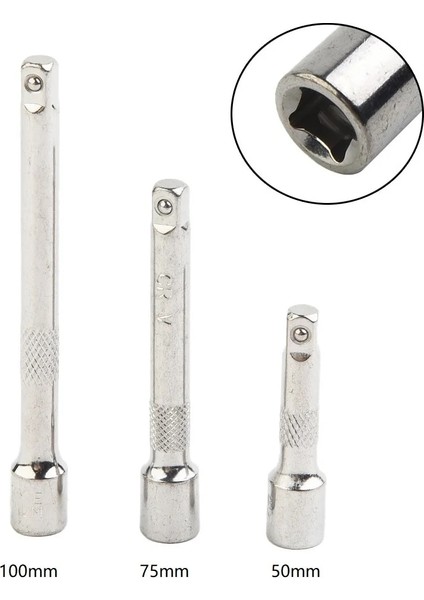 75MM 1 Adet 1/4 Inç Genişletici Çubuk Cırcır Lokma Anahtar Adaptörü 50/75/100 mm Krom Çelik Uzatma Kol Anahtarı El Onarım Aracı (Yurt Dışından)