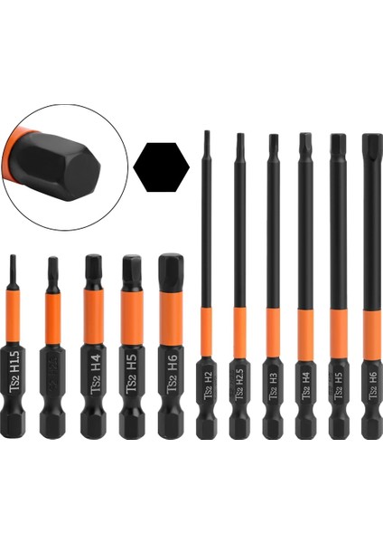 H3X50MM 1/4 "şap Tornavida Kafa Allen Anahtarı Matkap Uçları Manyetik Tornavida Ucu Seti Elektrikli Altıgen Bit Tornavida Lokma Bit (Yurt Dışından)