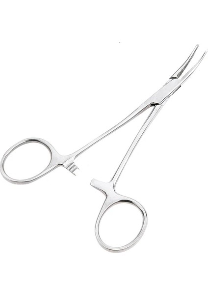 Kavisli 18 cm Paslanmaz Çelik Kavisli Uç ve Düz Uçlu Forseps Kilitleme Kelepçesi Hemostatik Forseps Arteriyel Forseps Kelepçe Balık Oltası Pense (Yurt Dışından)