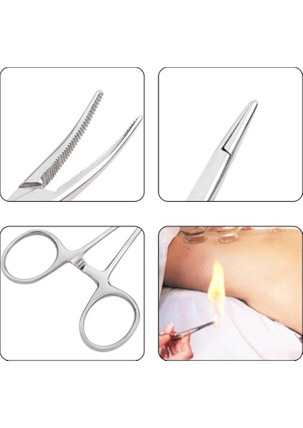Kavisli 18 cm Paslanmaz Çelik Kavisli Uç ve Düz Uçlu Forseps Kilitleme Kelepçesi Hemostatik Forseps Arteriyel Forseps Kelepçe Balık Oltası Pense (Yurt Dışından)