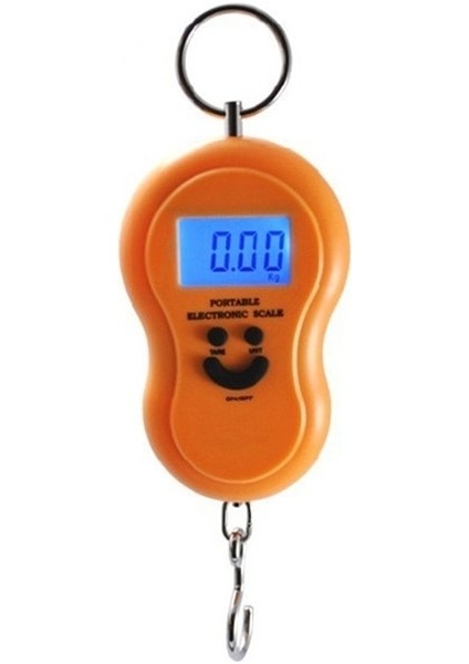 Turuncu Mini 50KG/10G Taşınabilir LCD Ekran Bagaj Balıkçılık Kanca Elektronik Ağırlık Dijital Ölçekli Cep Tartı Asılı Ölçek (Yurt Dışından)