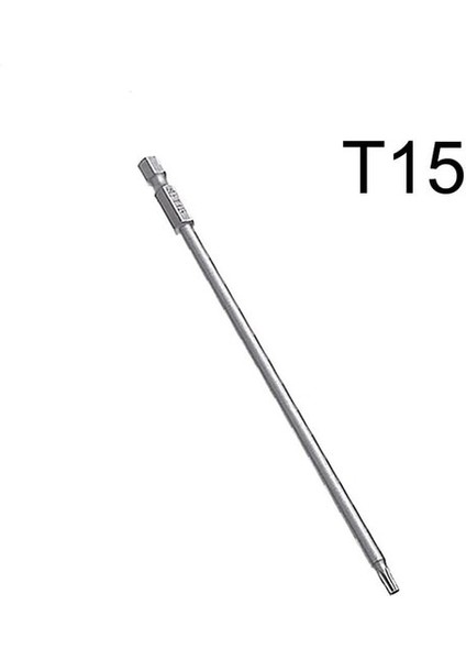 T15 Manyetik Torx Tornavida Bit Kurcalamaya Dayanıklı Güvenlik Manyetik Bit 150MM Uzun 1/4 Inç Hex Shank T8 T10 T15 T20 T25 T27 T30 T40 (Yurt Dışından)