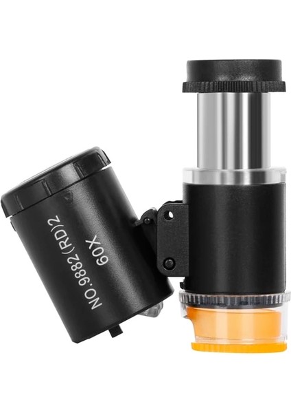 Siyah Büyüteç Taşınabilir Mikroskop 60X LED Işık Uv Lamba Optik Büyüteç Cam Lens Takı Mücevher Sikke Damga Takdir (Yurt Dışından)