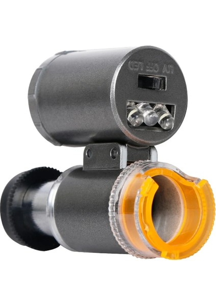 Siyah Büyüteç Taşınabilir Mikroskop 60X LED Işık Uv Lamba Optik Büyüteç Cam Lens Takı Mücevher Sikke Damga Takdir (Yurt Dışından)
