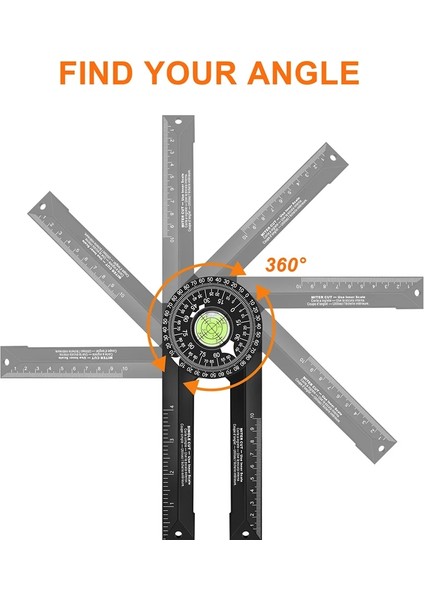Kalem Olmadan Gönye Testere Iletki Cetvel Kalem ile Dijital Iletki 360 Derece Açı Bulucu Inklinometre Ölçme Aracı Ağaç Işleme Aleti (Yurt Dışından) indirimleri