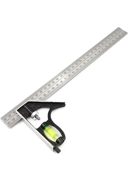 1 Adet 300MM Ayarlanabilir Kombinasyon Kare Açı Cetvel Paslanmaz Çelik Kumpas Kabarcık Seviyesi Ağaç Işleme Ölçme Aracı Su Terazisi (Yurt Dışından)