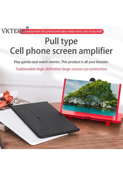 Siyah 10 Inç 12 Inç 3D Cep Telefonu Ekran Büyüteç Hd Video Amplifikatör Katlanabilir Tutucu ile Büyüteç Akıllı Telefon Stand Braketi (Yurt Dışından) modelleri