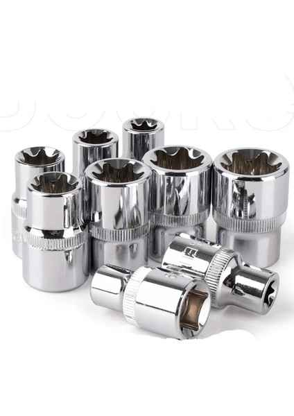 E12 1 Adet Torx Yıldız Anahtarı Soket Kafası 1/2 Inç Sürücü Cr-V Alaşım Paslanmaz E Tipi Lokma Seti E10-E24 Yıldız Dişi Soket Tamir Araçları (Yurt Dışından)