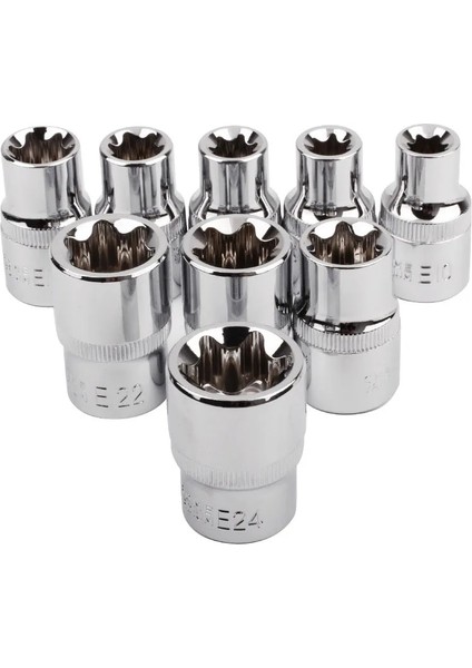 E12 1 Adet Torx Yıldız Anahtarı Soket Kafası 1/2 Inç Sürücü Cr-V Alaşım Paslanmaz E Tipi Lokma Seti E10-E24 Yıldız Dişi Soket Tamir Araçları (Yurt Dışından)