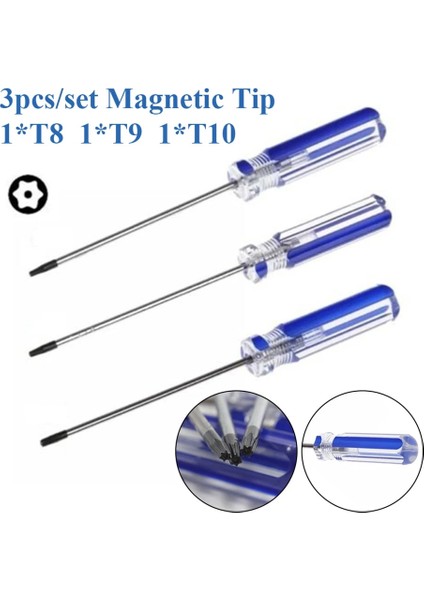 T8 1/3 Adet Kurcalamaya Dayanıklı Güvenlik Torx T8 T9 T10 Tornavida Konsolu Için 360 Kablolu ve Kablosuz Denetleyici Ps3 (Yurt Dışından) modelleri