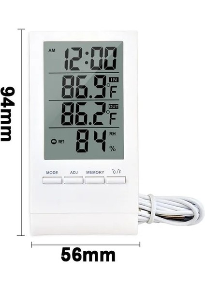 Beyaz Yeni LCD Dijital Sıcaklık Nem Ölçer Arka Işık Ev Kapalı Elektronik Higrometre Termometre Hava Istasyonu Bebek Odası (Yurt Dışından)