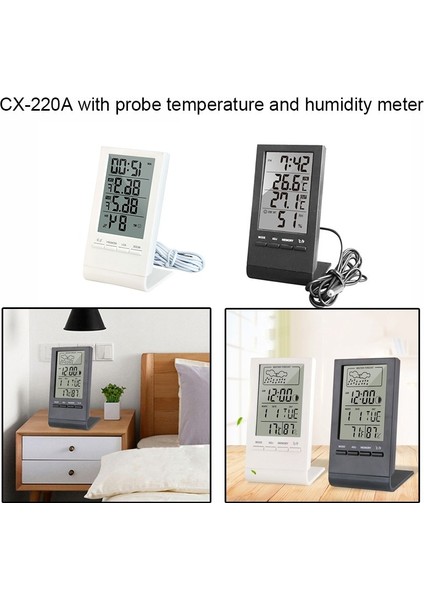 Beyaz Yeni LCD Dijital Sıcaklık Nem Ölçer Arka Işık Ev Kapalı Elektronik Higrometre Termometre Hava Istasyonu Bebek Odası (Yurt Dışından) fiyatları