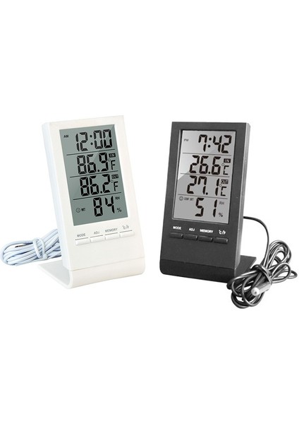 Beyaz Yeni LCD Dijital Sıcaklık Nem Ölçer Arka Işık Ev Kapalı Elektronik Higrometre Termometre Hava Istasyonu Bebek Odası (Yurt Dışından) fırsatları