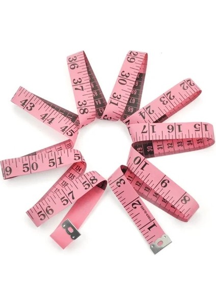 Pembe Taşınabilir Mezura Vücut Ölçüm Cetveli Dikiş Terzi Mini Yumuşak Düz Cetvel Santimetre Metre Pe Ölçüm Bandı 150 Cm/60 Inç (Yurt Dışından)