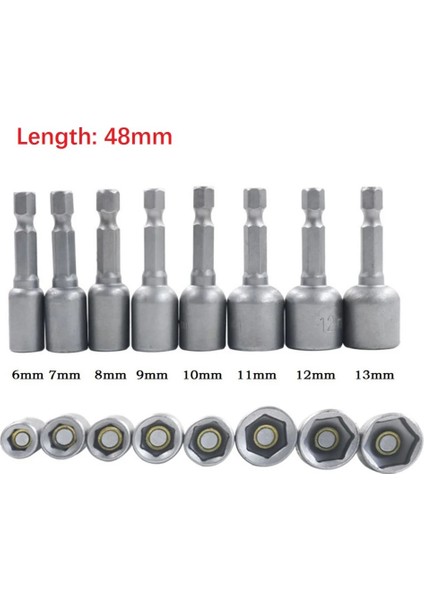 10MM 6-13MM Hex Soket Kol Nozulları Somun Sürücü Seti Tornavida Seti Hex Shank Elektrikli Matkap Ucu Araçları Lokma Anahtarlar Anahtarı (Yurt Dışından)