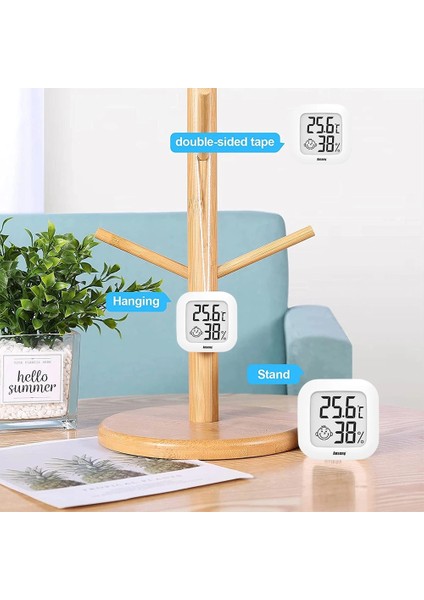 Beyaz Smiley Mini LCD Dijital Termometre Higrometre Kapalı Oda Sıcaklığı Nem Ölçer Sensör Ölçer Hava Istasyonu (Yurt Dışından) indirimleri