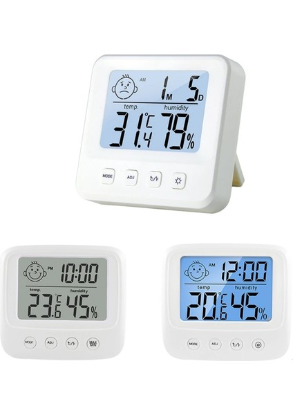 E1222 LCD Elektronik Dijital Sıcaklık Nem Ölçer Kapalı Açık Termometre Higrometre Hava Istasyonu Saat (Yurt Dışından) fiyatları
