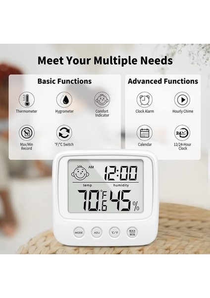 E1222 LCD Elektronik Dijital Sıcaklık Nem Ölçer Kapalı Açık Termometre Higrometre Hava Istasyonu Saat (Yurt Dışından) fırsatları